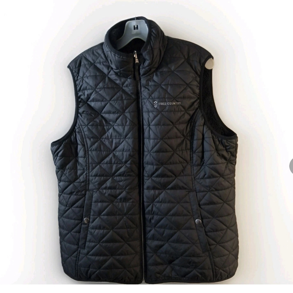 Free Country  Women Black Quilted Vest Size XL